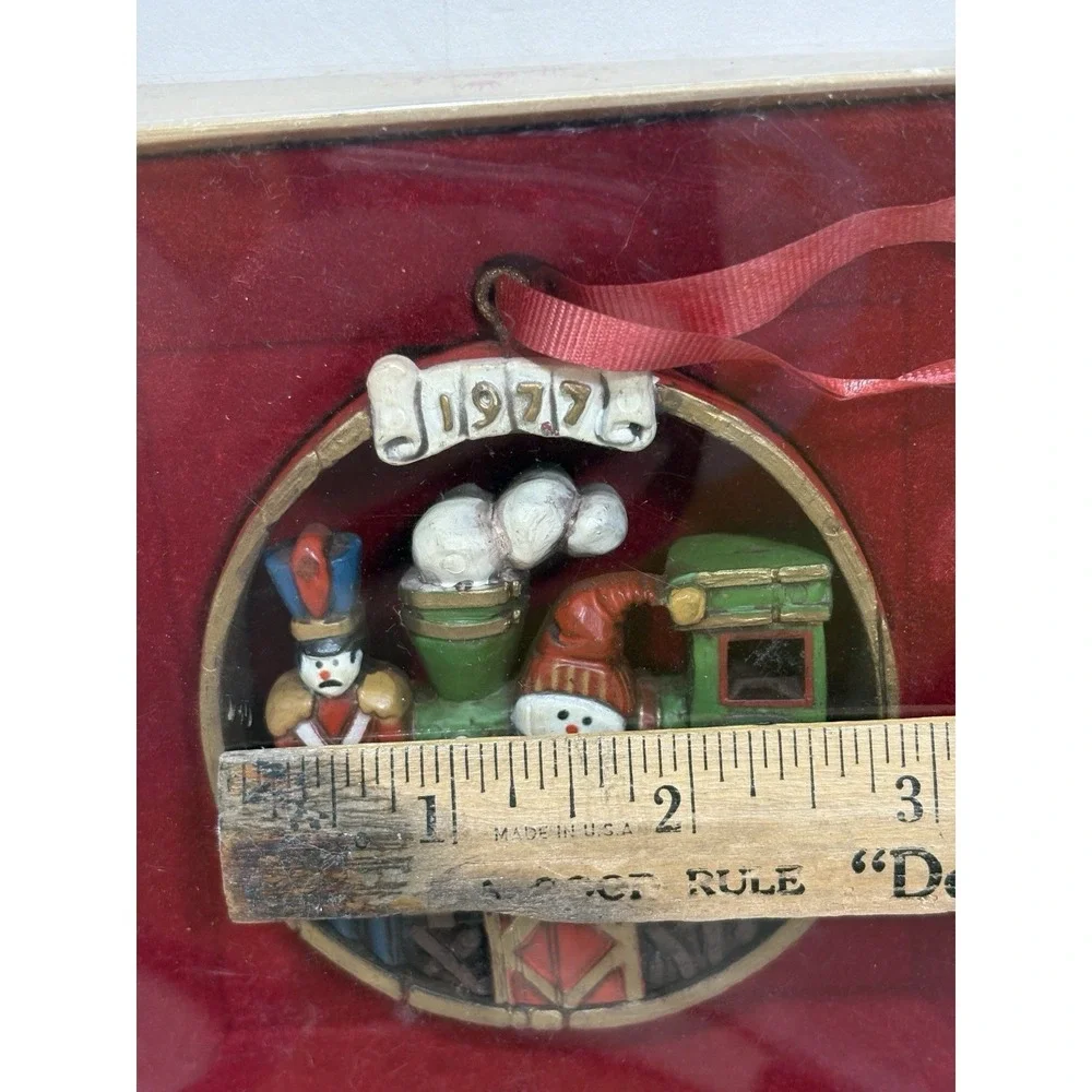 Vtg Hallmark Tree Trimmer Collection Train Soldier‎ Snowman Bear Ornament 1977